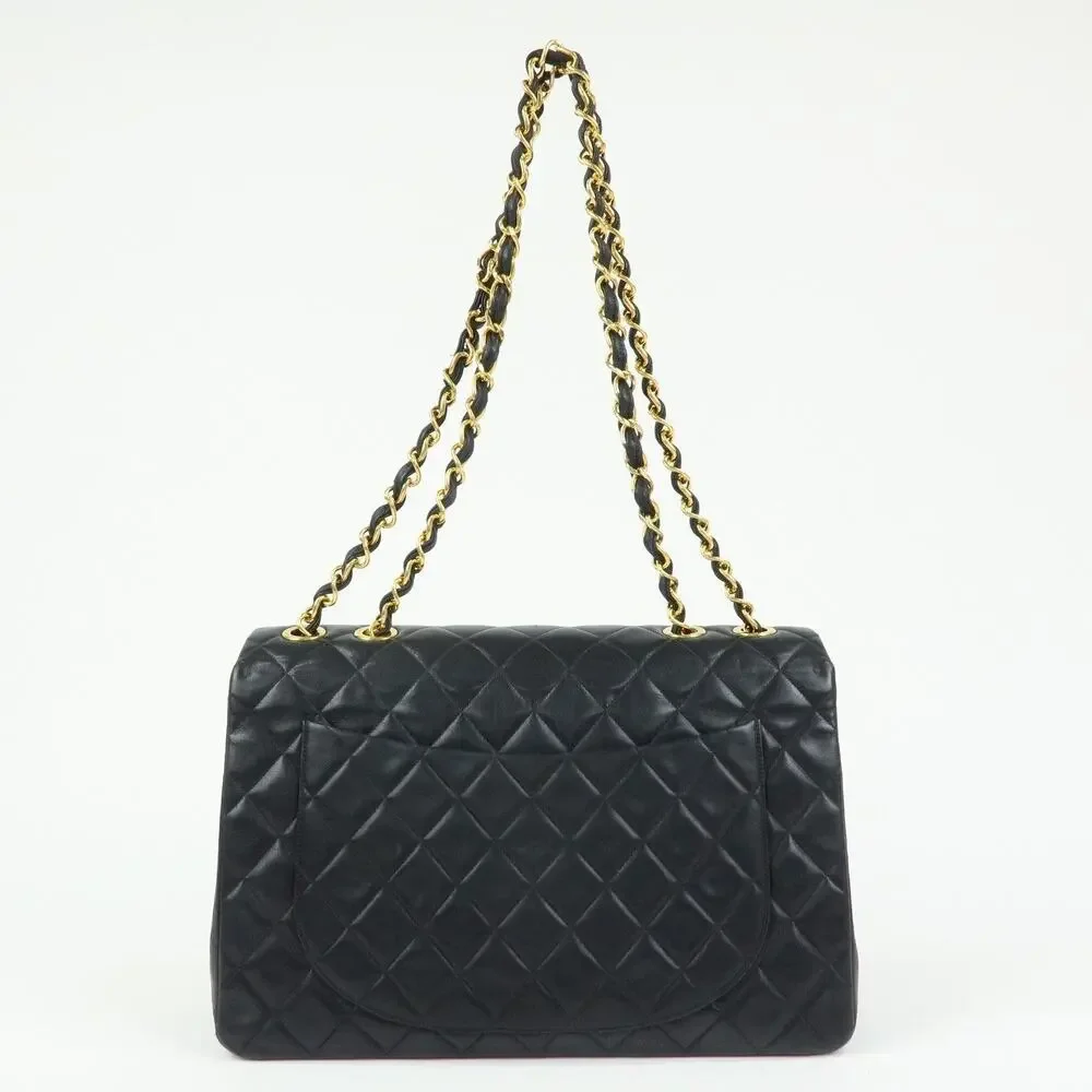 Chanel Jumbo Matelasse 34 Lambskin Flap Bag Black